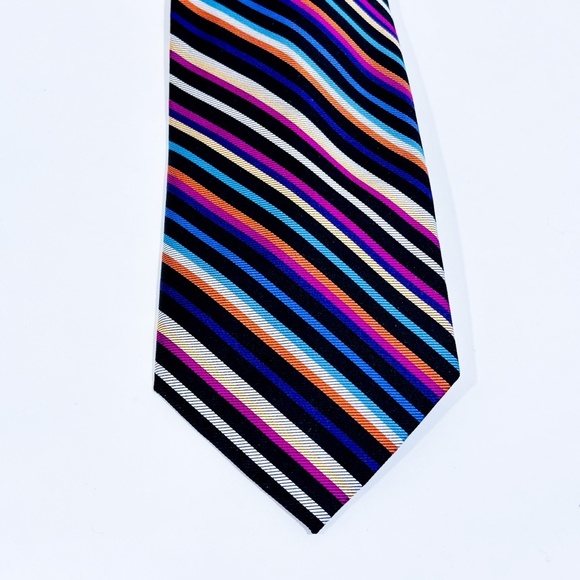 ROOSTER Striped multicolored tie - Picture 2 of 4
